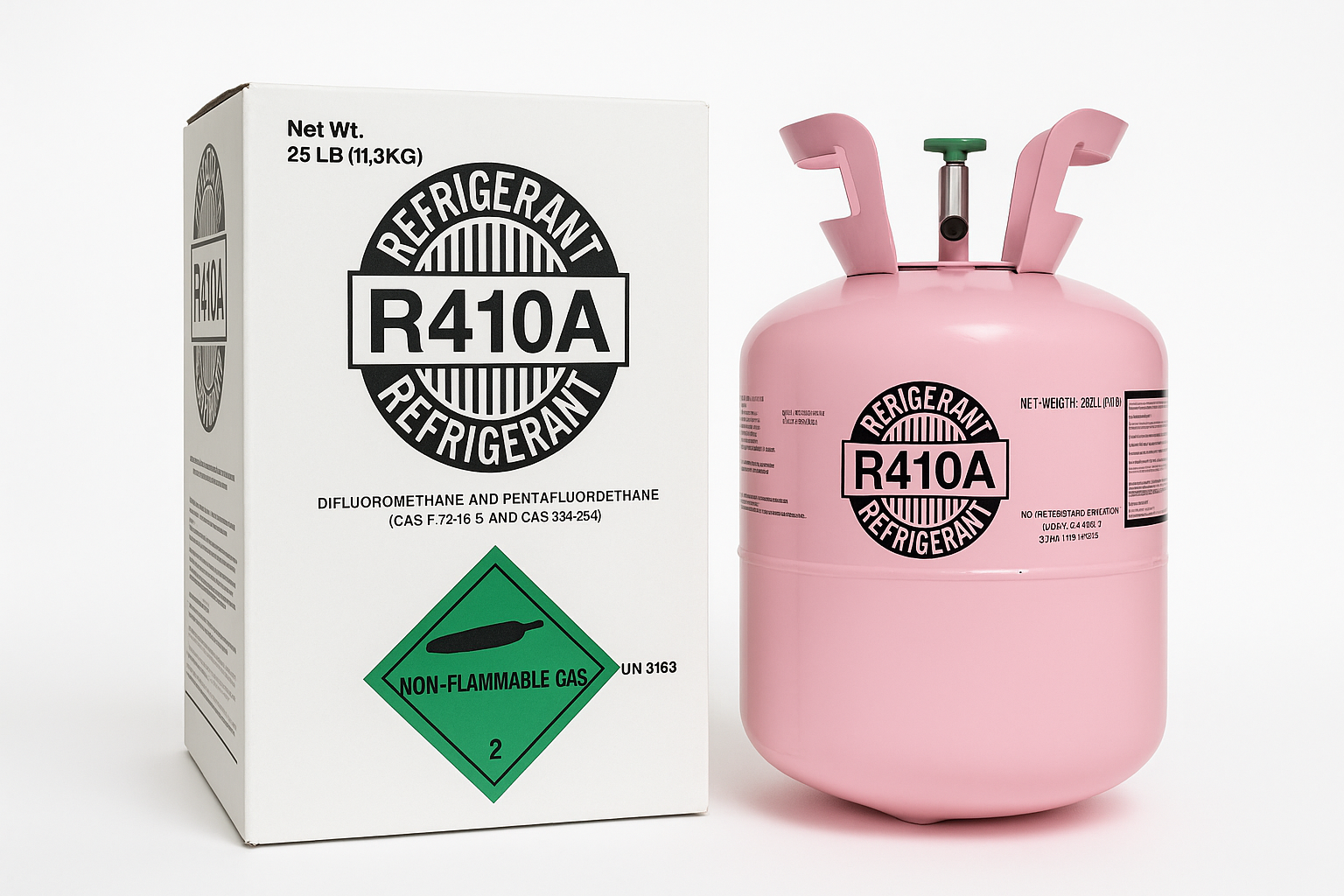 Refrigerante R-410A - Botella de 25 lb (11,3 kg)