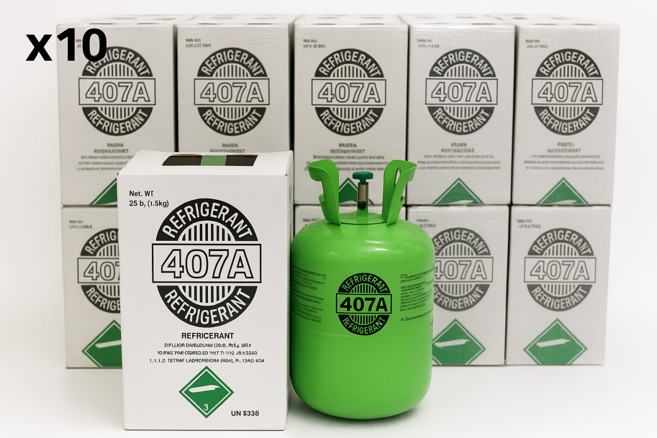 Refrigerante R-407A – Botella de 25 lb (11,3 kg)