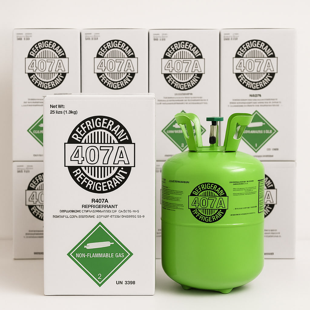 Refrigerante R-407A – Botella de 25 lb (11,3 kg)