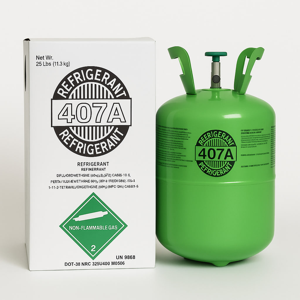 Refrigerante R-407A – Botella de 25 lb (11,3 kg)