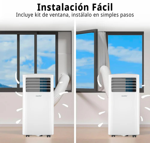 Aire acondicionado portátil COMFEE Pingüino 8000 BTU, silencioso, kit ventana, 3 en 1