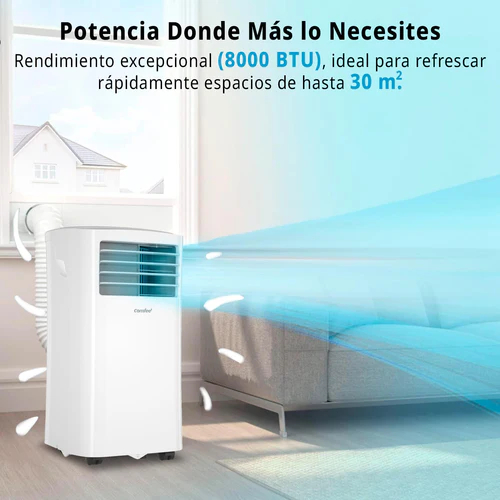 Aire acondicionado portátil COMFEE Pingüino 8000 BTU, silencioso, kit ventana, 3 en 1
